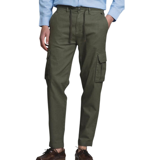 Pantalone Cargo in misto lino Military green ELMON MLNC03 IMPURE 