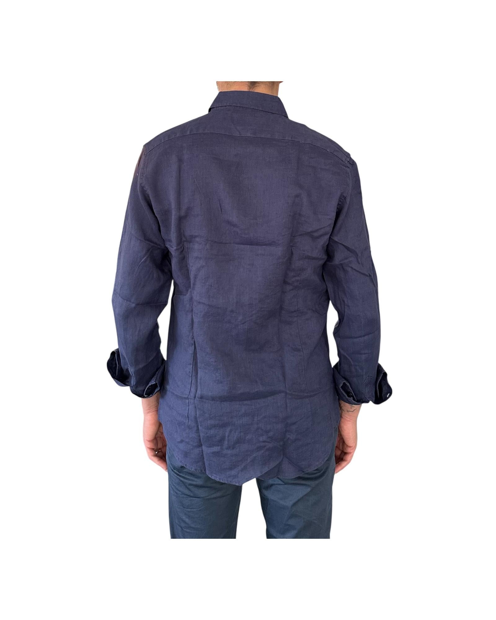 Camicia Uomo in lino Blue CAMICIA LINO TINTA UNITA BLUE RE.VI.VAL 