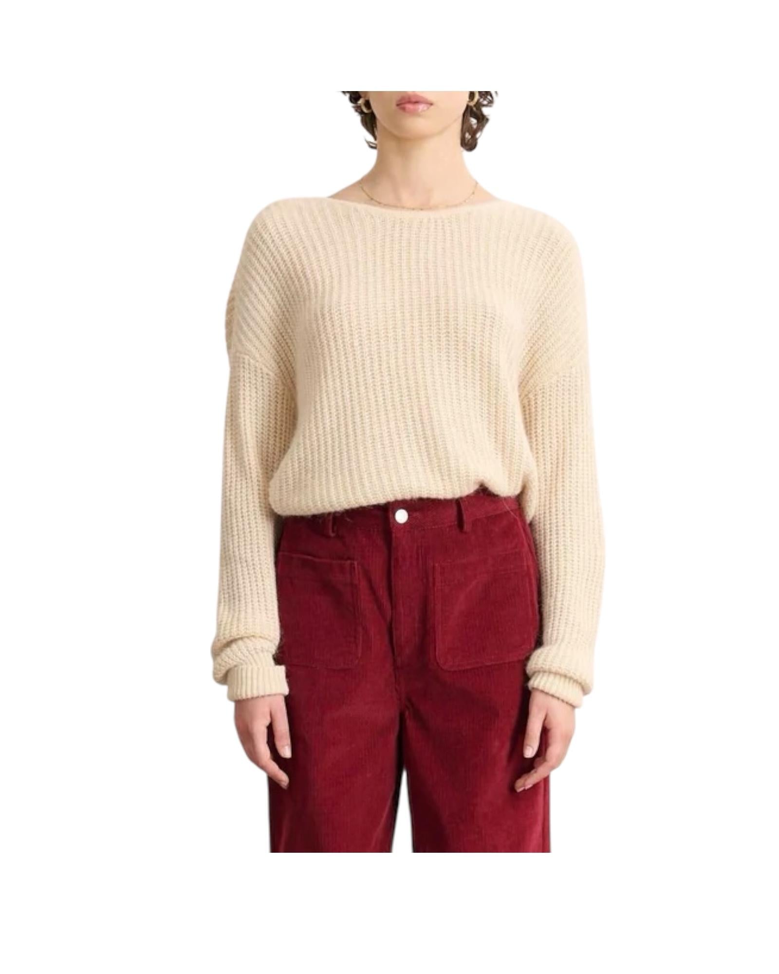 Maglione Kiwi con scollo posteriore Beige 3290 KIWI BEIGE GARANCE PARIS 