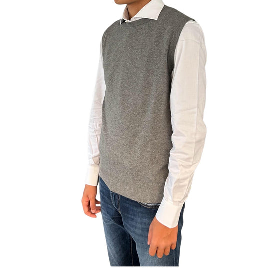 Gilet girocollo in lana e cashmere Grigio chiaro 00G50140M 242 MONTECHIARO 