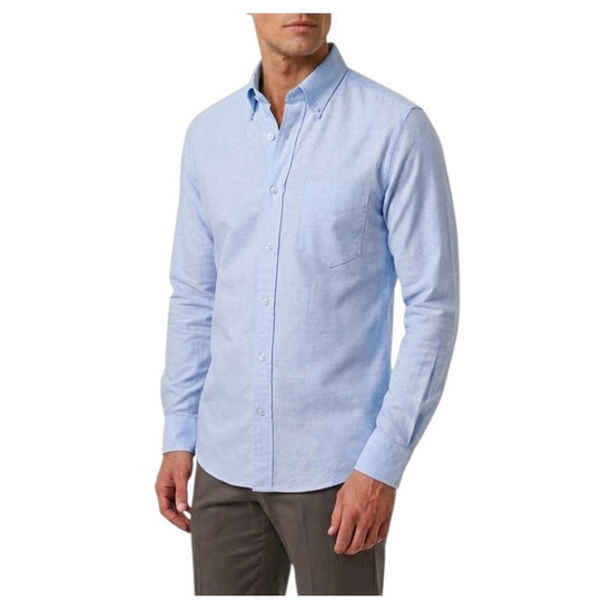 Camicia Uomo in cotone Celeste B4748 2 BASTONCINO 
