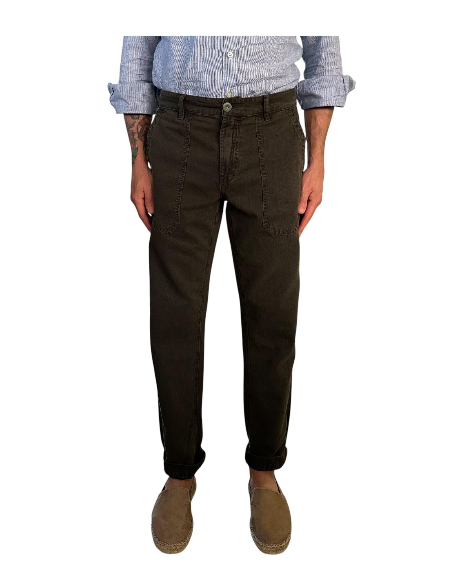 Pantalone Wembley Bull Misto Lino Arm 030 WEMBLEY BULL MISTO LINO ARMY MODFITTERS 