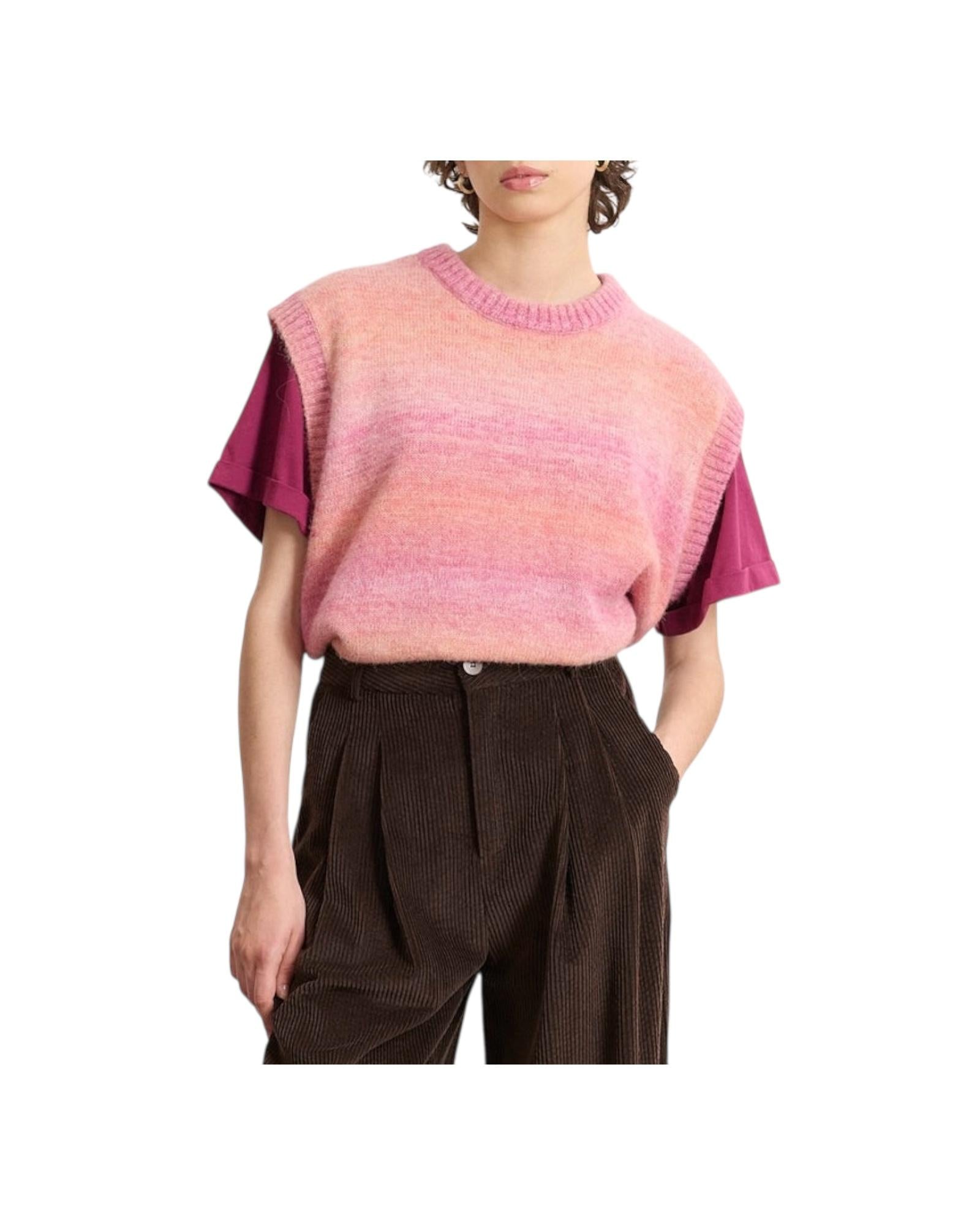 Gilet misto lana Rose 3286 BIJOU ROSE GARANCE PARIS