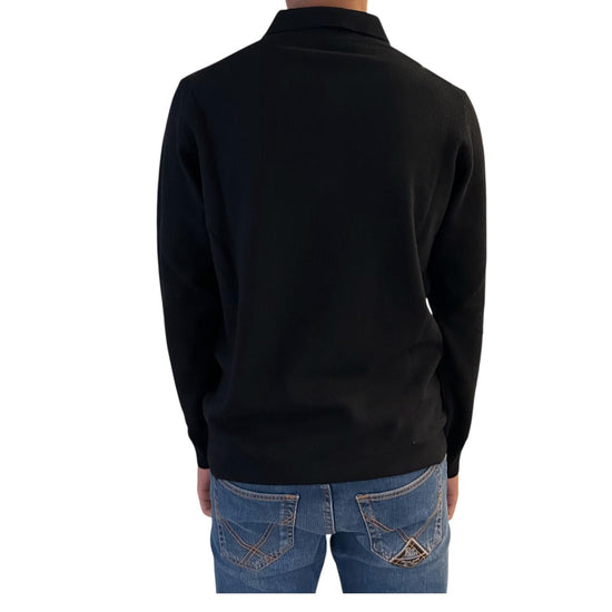 Polo con bottoni in lana Nero 5103 0900 +39MAsq 