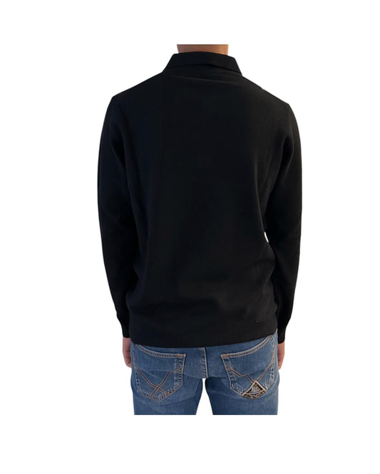 Polo con bottoni in lana Nero 5103 0900 +39MAsq 