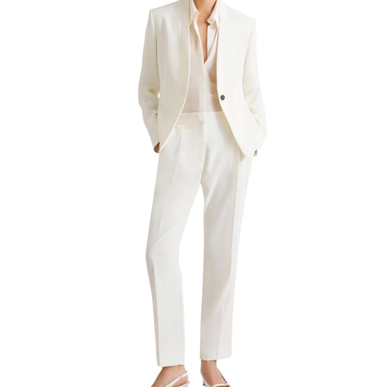 Blazer corto in envers satin Bianco MIRANDA 001 MARELLA 