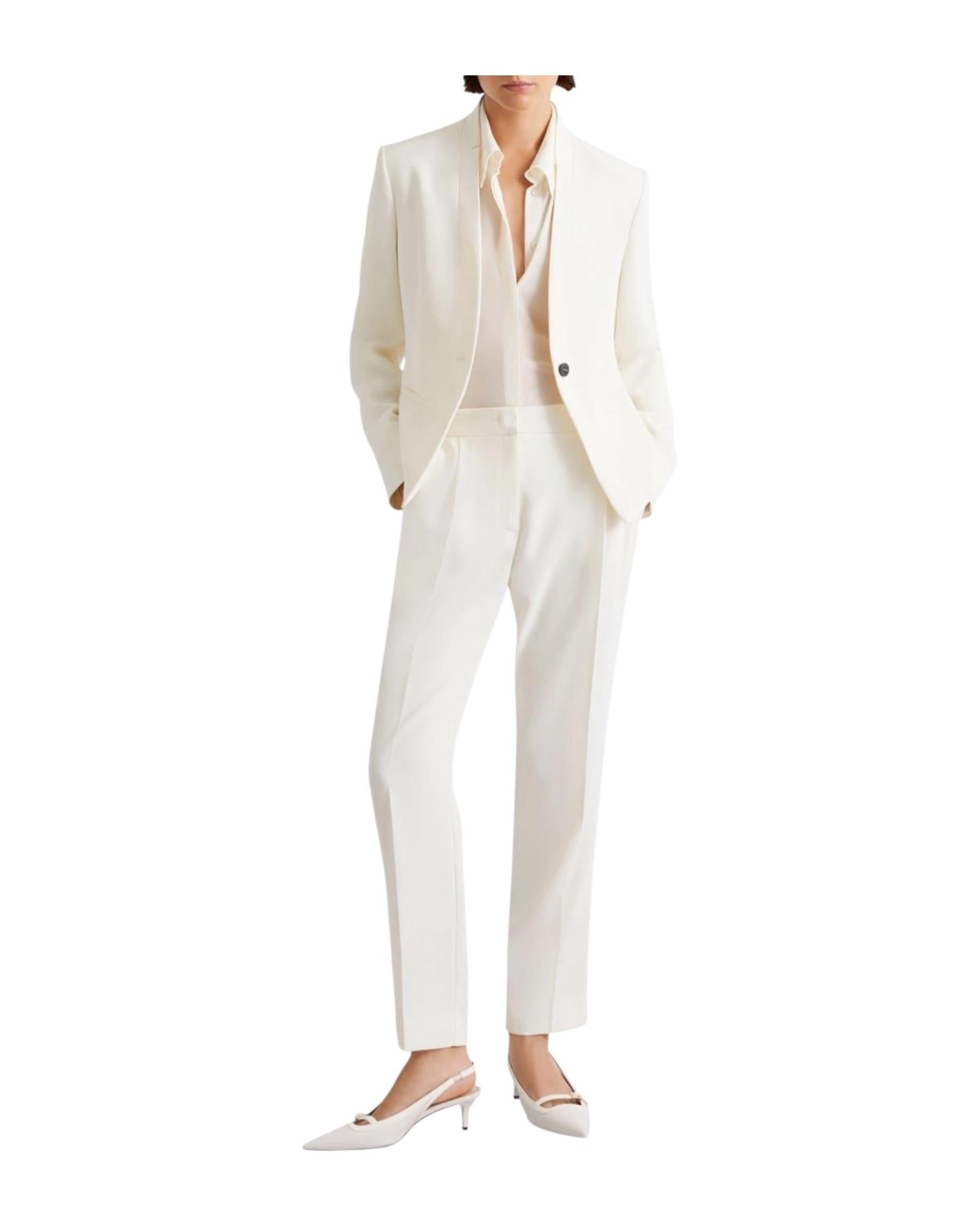 Blazer corto in envers satin Bianco MIRANDA 001 MARELLA 