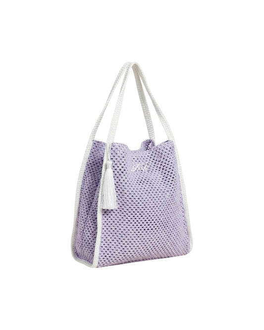 Tote bag in rafia Lilac SW0004 LILAC F**K 