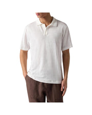 Polo in puro lino Bianco