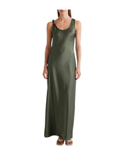 Abito con spalline in satin Verde