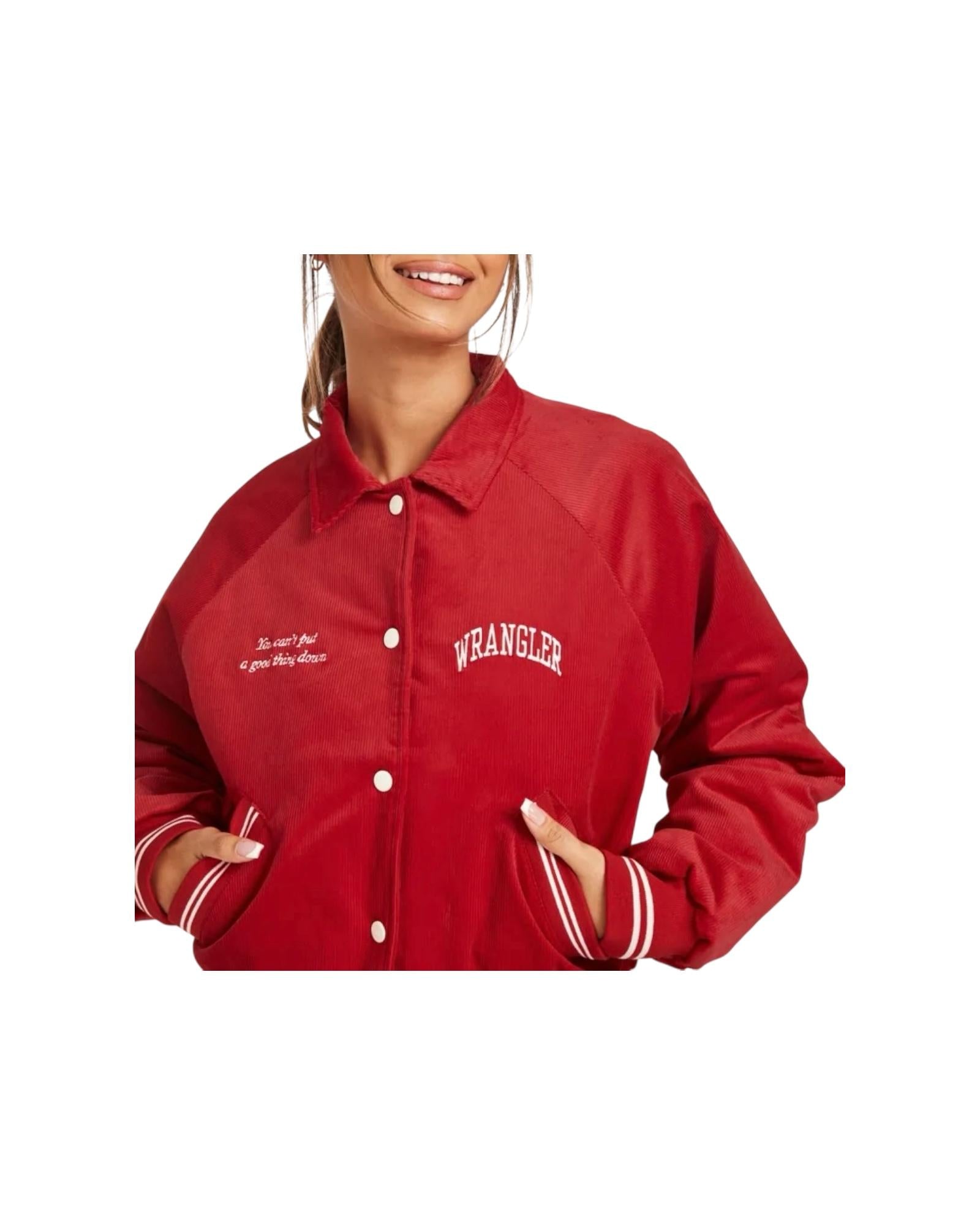 Bomber in velluto a coste Rosso W4R5VCXWO FORMULA RED WRANGLER 