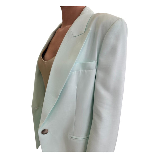 Blazer sfiancato un bottone, verde acqua. TD0073 ACQUA VICOLO 