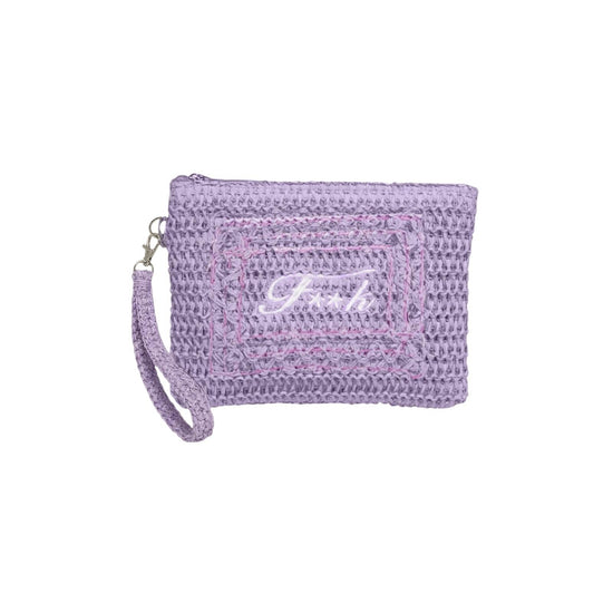 Pochette in rafia Lilac SW0007 LILAC F**K 