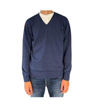Maglione con scollo a V Denim