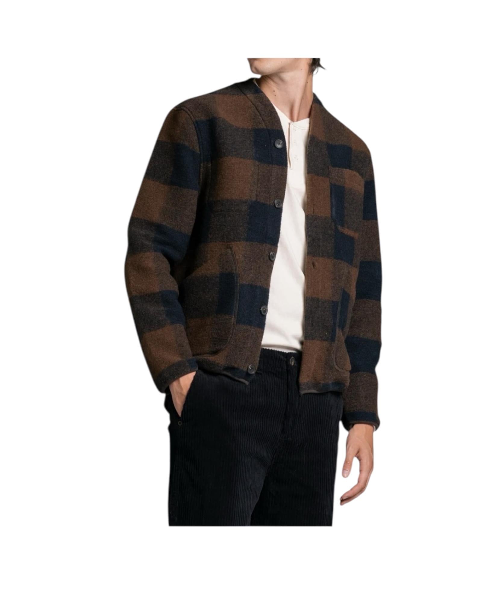 Cardigan Dover misto lana Brown Check DOVER CHECK MWB189 IMPURE 