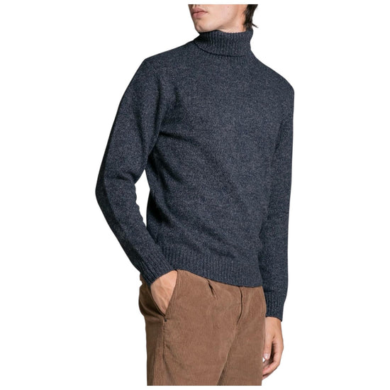Maglione collo alto in moulinè Navy JOHN WN7C01 IMPURE 