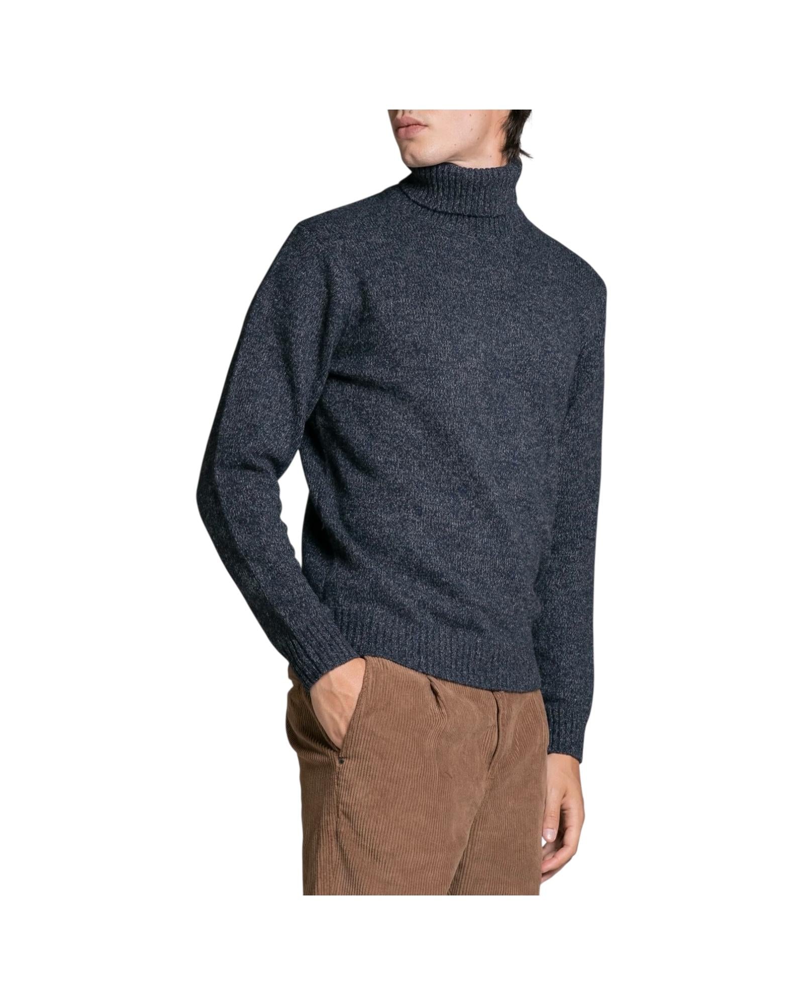 Maglione collo alto in moulinè Navy JOHN WN7C01 IMPURE 