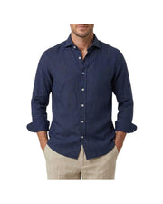 Camicia Simo uomo in lino Blu navy
