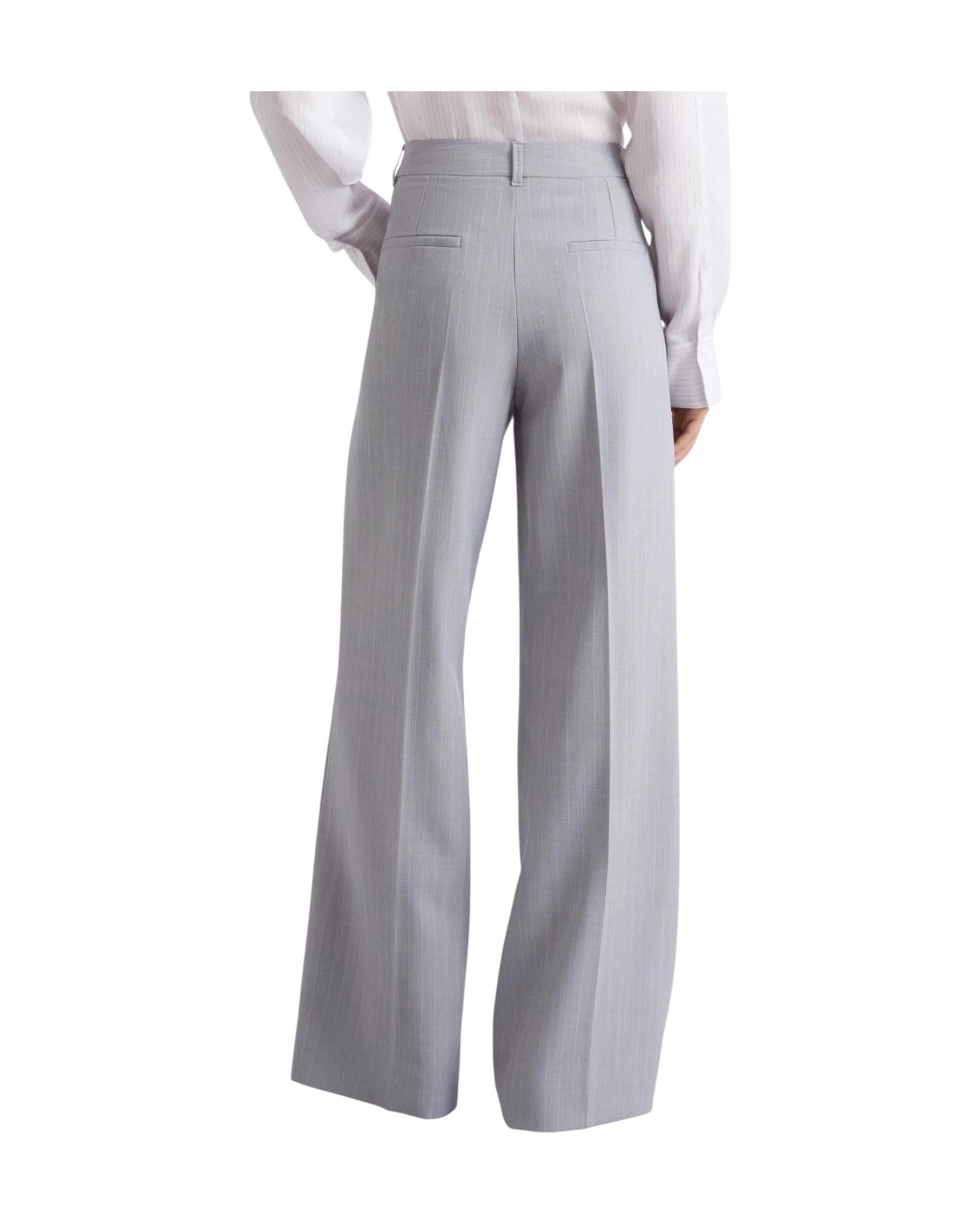 Pantalone dritto in tela stretch malfilé Check grigio GIUNCHI 001 MARELLA 