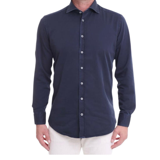 Camicia uomo in cotone Blu B1379 12 BASTONCINO 