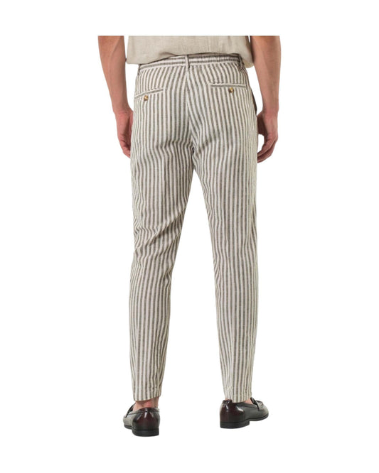 Pantalone misto lino righe Army Green AU25S32PA PA1413 ARMY GREEN ALLEY DOCKS 