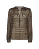 Blusa Herper in voile di seta lurex con stampa animalier