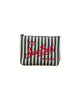 Aline striped denim effect clutch bag