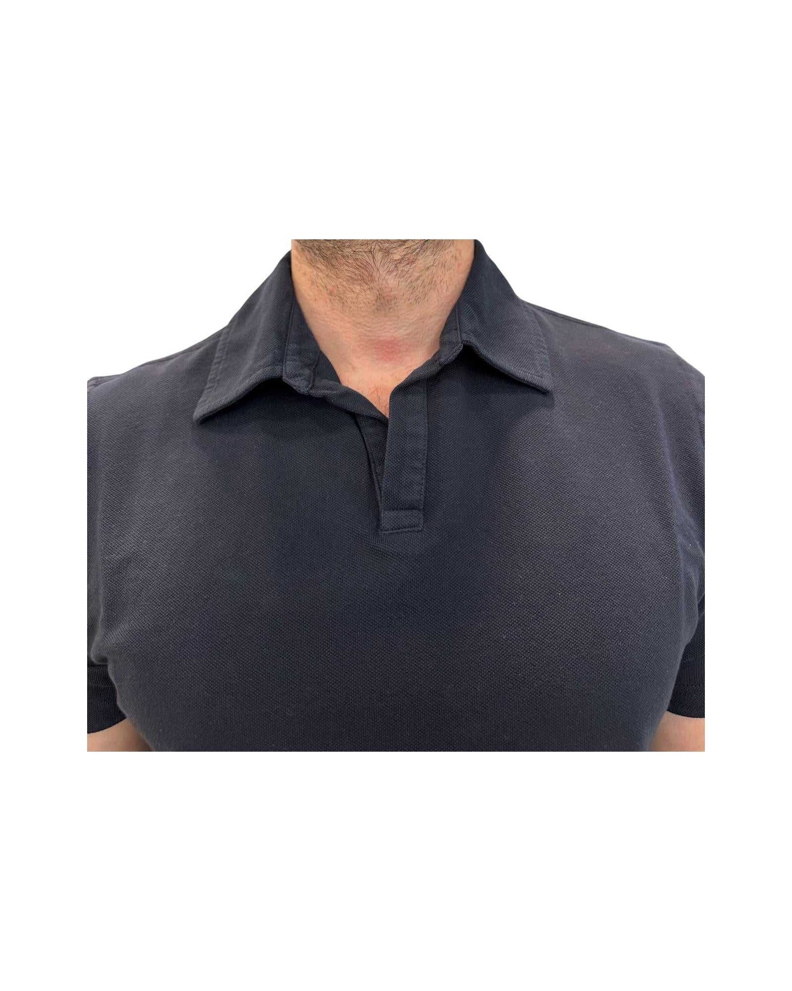 Polo uomo Rockland Black Piquet senza bottoni. 2005 NAVY BL'KER 