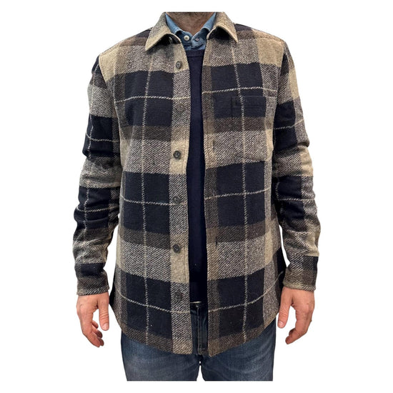 Overshirt Check blue greige AU26W27JK FLA968 BLUE GREIGE Alley docks 