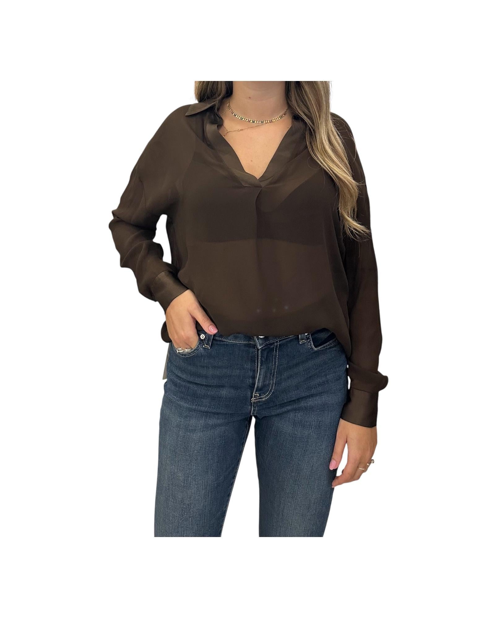 Blusa in viscosa Puce CWG P004 028 haveone
