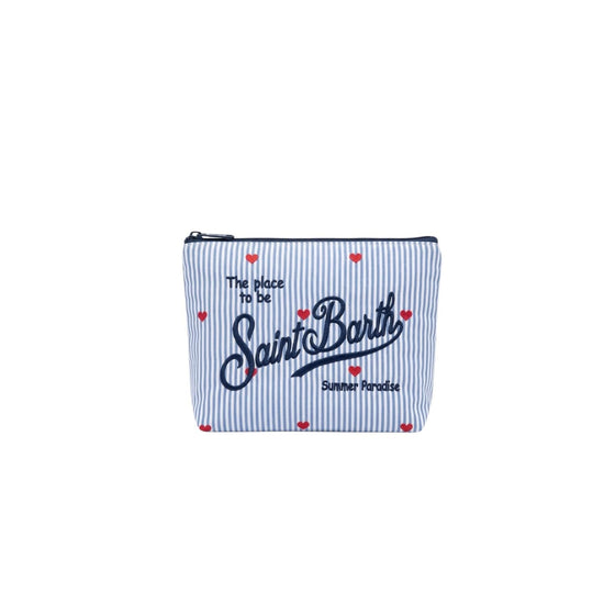 Pochette Aline in cotone con righe e stampa cuori ALI0046 00241L MC2 SAINT BARTH 
