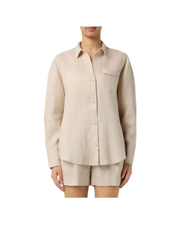 Camicia Cristal Poket in lino Beige CYS0002 08194L MC2 SAINT BARTH 