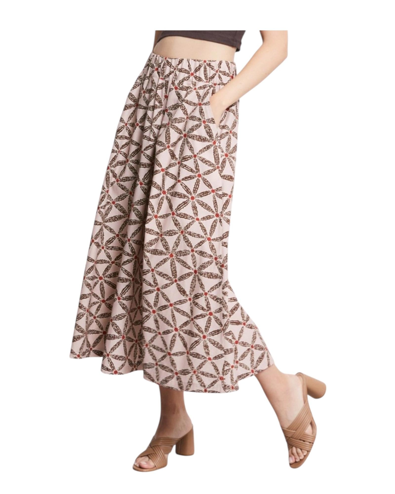 Pantalone culotte in cotone stampato. AYN DP9833 MADAME OTTOD'AME 