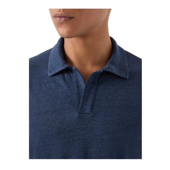 Polo in puro lino Blue navy FRS0001 00119L MC2 SAINT BARTH 