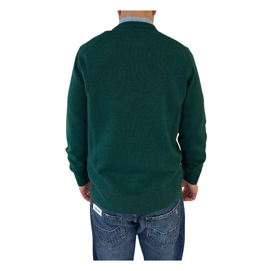 Maglione in misto cashmere con ricamo Vacanze di natale Verde HER0001 00004I MC2 SAINT BARTH 