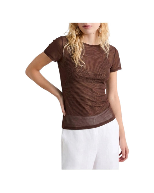 T-shirt in tulle stretch Testa di moro MANTO 003 MARELLA 