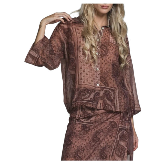 Camicia in mussola con stampa Paisley CORA MULTICOLOR IMPURE 