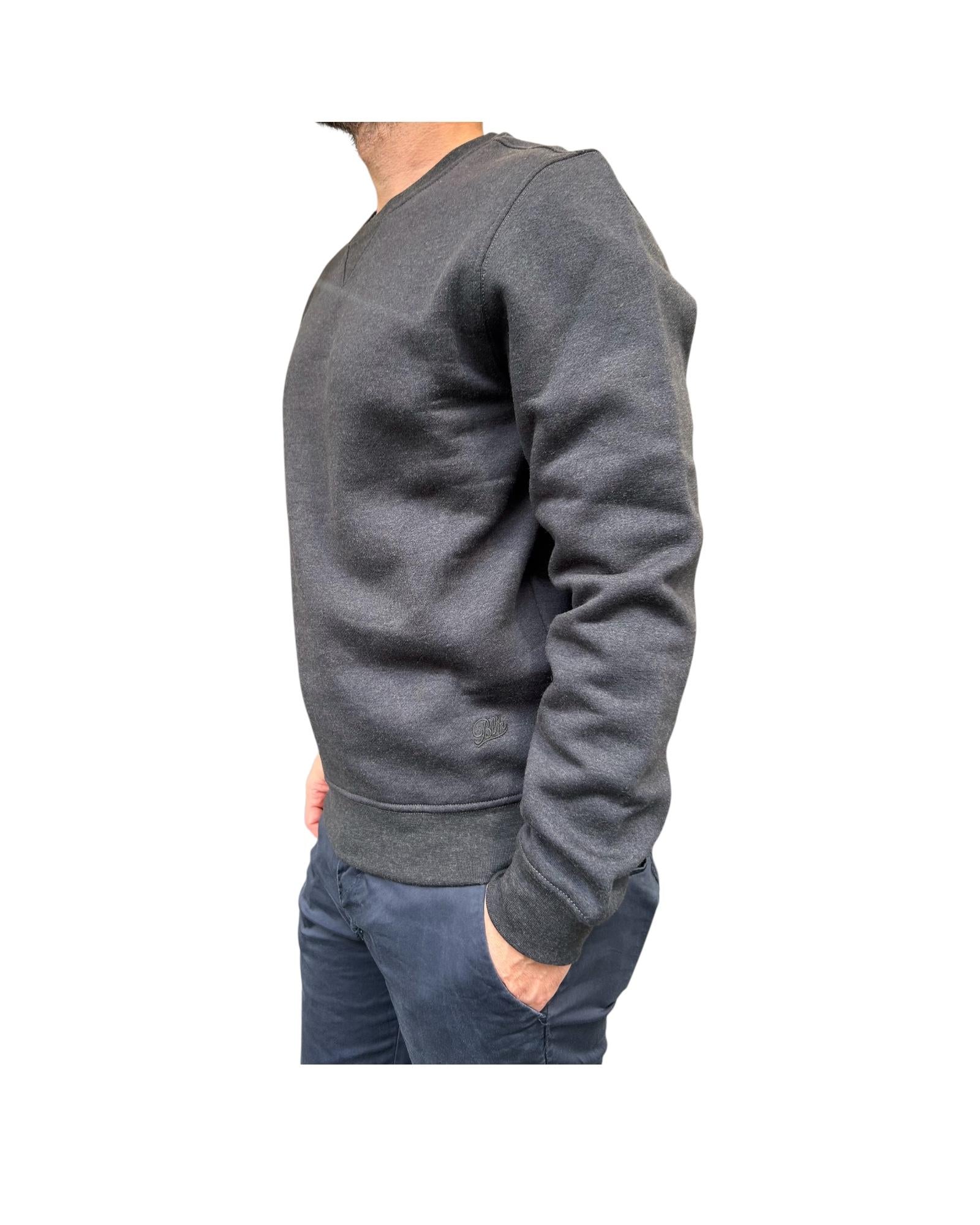 Felpa uomo girocollo Faded black W4008 FADED BLACK BL'KER 