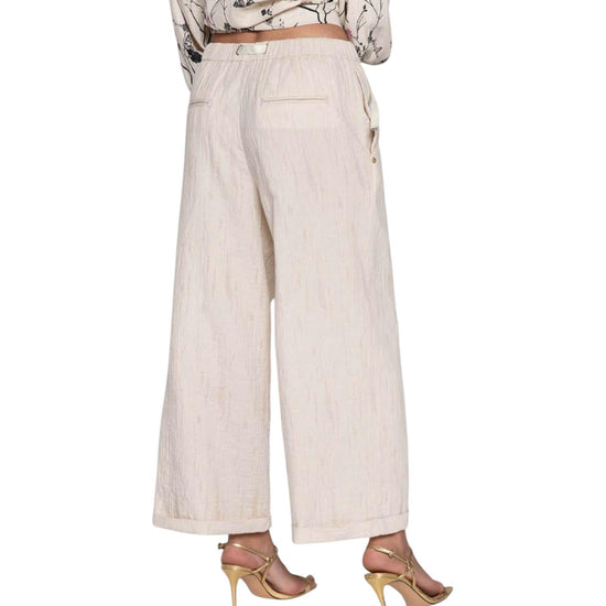 Pantalone ampio in misto viscosa Panna 26SD14RIS 62 PANNA WHITESAND 